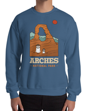 Load image into Gallery viewer, Arches Spooky National Park Unisex Sweatshirt | LAKE BLUE