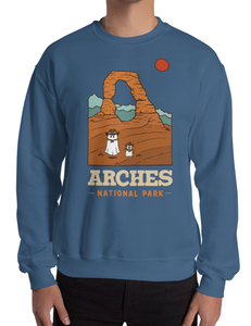 Arches Spooky National Park Unisex Sweatshirt | LAKE BLUE