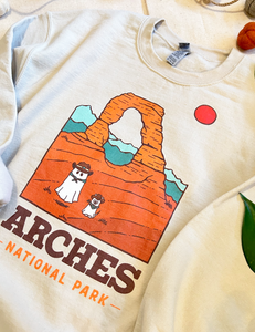 Arches Spooky National Park Unisex Sweatshirt | SAND