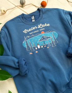 Crater Lake Spooky National Park Unisex Sweatshirt | LAKE BLUE