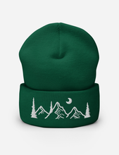 Load image into Gallery viewer, Evergreen Mountain Embroidered Cuffed Beanie | SPRUCE