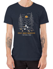 Load image into Gallery viewer, Great Smoky Mountains Spooky National Park Unisex t-shirt | HEATHER NAVY