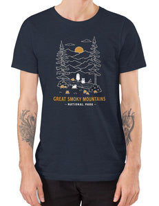 Great Smoky Mountains Spooky National Park Unisex t-shirt | HEATHER NAVY