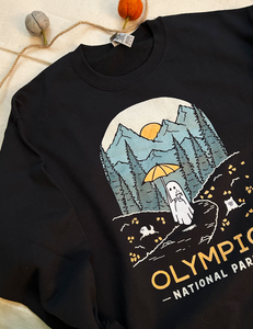 Olympic Spooky National Park Unisex Sweatshirt | BLACK