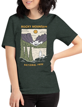Load image into Gallery viewer, Rocky Mountain Spooky National Park Unisex t-shirt | HEATHER FOREST
