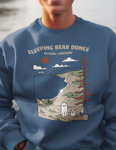 Sleeping Bear Dunes Spooky National Lakeshore Unisex Sweatshirt | LAKE BLUE