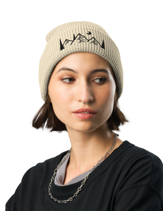 Evergreen Mountain Embroidered Waffle beanie | BIRCH