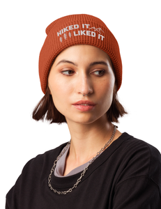 Hiked It Liked It Embroidered Waffle beanie | RUST