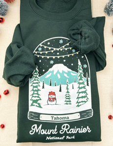 Winter Mount Rainier National Park Unisex Sweatshirt | FOREST GREEN