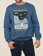 Load image into Gallery viewer, Yosemite Spooky National Park Unisex Sweatshirt | LAKE BLUE
