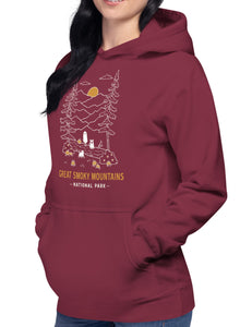 Great Smoky Mountains Spooky National Park Unisex Hoodie | WINE