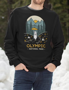 Olympic Spooky National Park Unisex Sweatshirt | BLACK