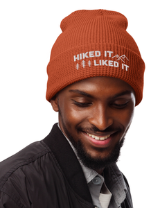 Hiked It Liked It Embroidered Waffle beanie | RUST