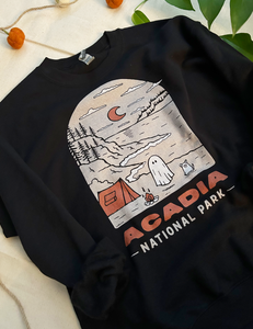 Acadia Spooky National Park Unisex Sweatshirt | BLACK