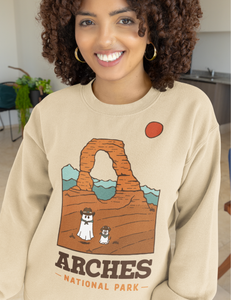 Arches Spooky National Park Unisex Sweatshirt | SAND