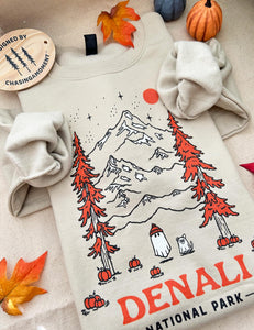 Denali Spooky National Park Unisex Sweatshirt | SAND