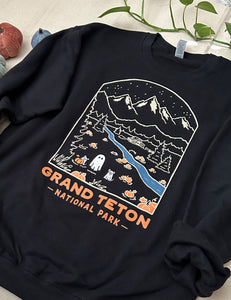 Grand teton Spooky National Park Unisex Sweatshirt | BLACK