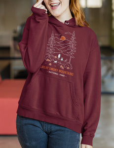 Great Smoky Mountains Spooky National Park Unisex Hoodie | WINE