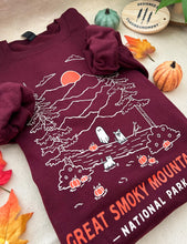 Load image into Gallery viewer, Great Smoky Mountains Spooky National Park Unisex Sweatshirt | WINE
