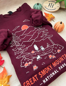 Great Smoky Mountains Spooky National Park Unisex Sweatshirt | WINE