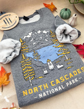 Load image into Gallery viewer, North Cascades Spooky National Park Unisex Sweatshirt | HEATHER GRAPHITE