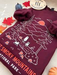 Great Smoky Mountains Spooky National Park Unisex Sweatshirt | WINE