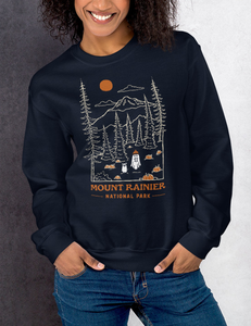 Mount Rainier Spooky National Park Unisex Sweatshirt MIDNIGHT