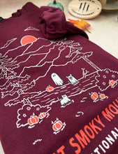 Load image into Gallery viewer, Great Smoky Mountains Spooky National Park Unisex Sweatshirt | WINE