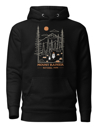 Mount Rainier Spooky National Park Unisex Hoodie | BLACK