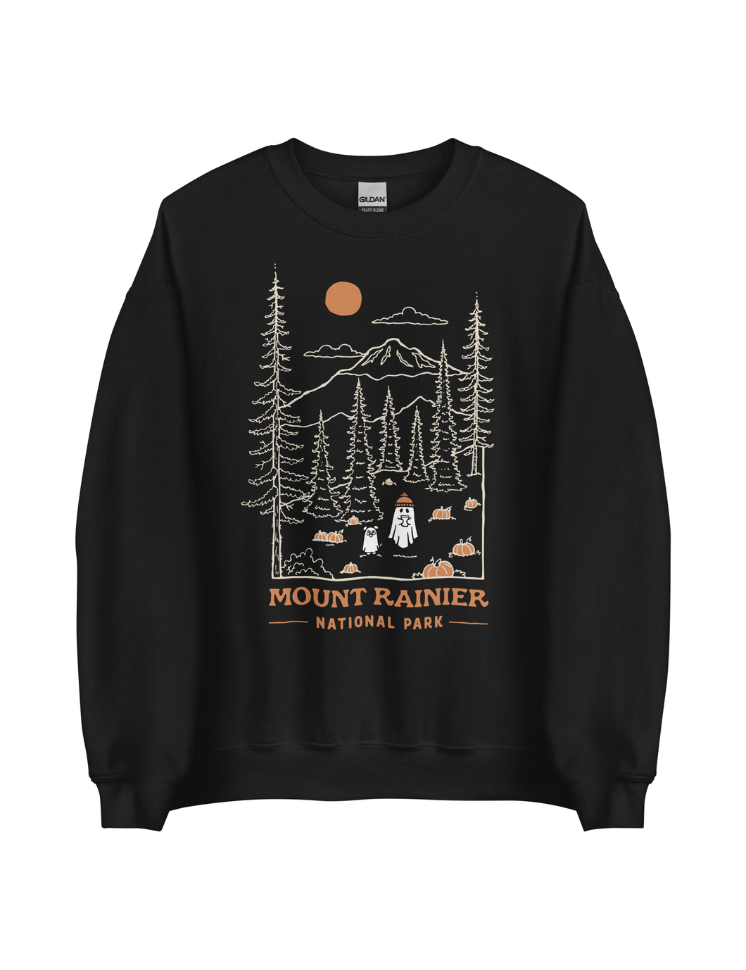 Mount Rainier Spooky National Park Unisex Sweatshirt | BLACK