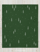 Load image into Gallery viewer, Pine Throw Blanket 50&quot; x 60&quot; | Green/White