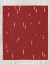 Load image into Gallery viewer, Pine Throw Blanket 50&quot; x 60&quot; | Red/White