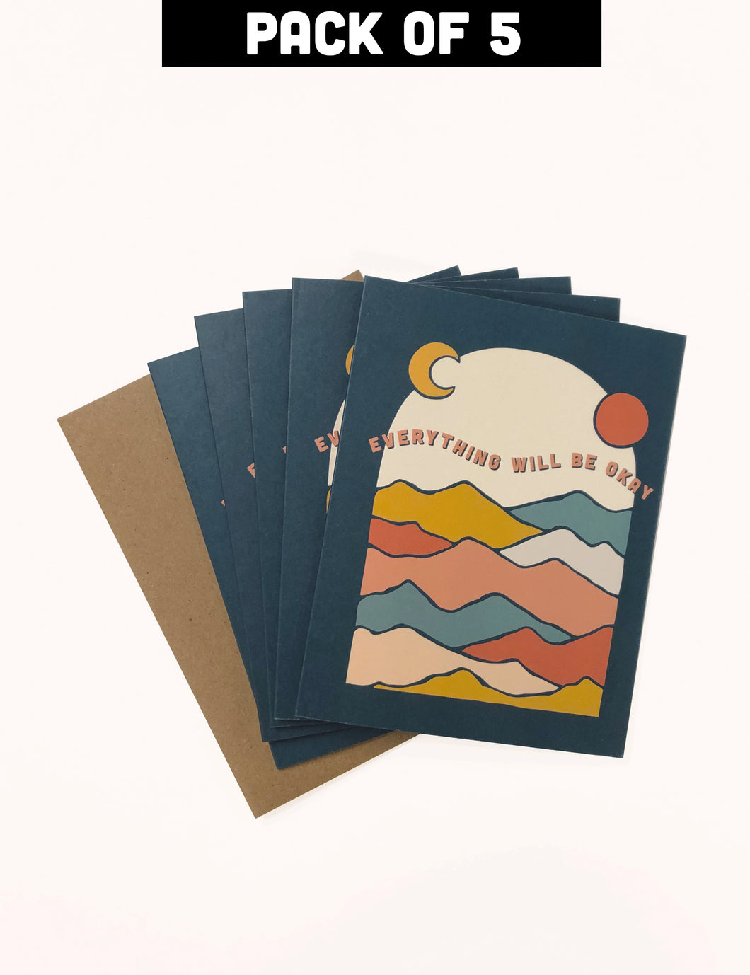 Greeting Card Pack of 5 | Everything Will Be Okay