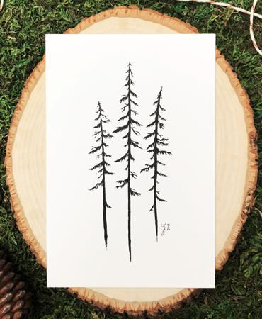 Wild Pines 4x6 Art Print