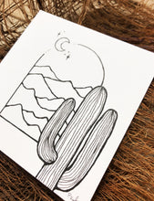 Load image into Gallery viewer, Original INK |  Saguaro + Moon 4x4