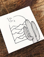 Load image into Gallery viewer, Original INK |  Saguaro + Moon 4x4