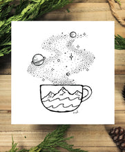 Load image into Gallery viewer, Morning Dose: Cosmic Brew 4x4 Art Print