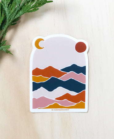 Mountains of the Desert | Clear Vinyl Sticker